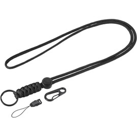 Lanyard 20.5 Inch, Necklace Keychain Cord Metal Clasp Hook Ring Strap for Keys Whistle ID Card Badge Holder, Black