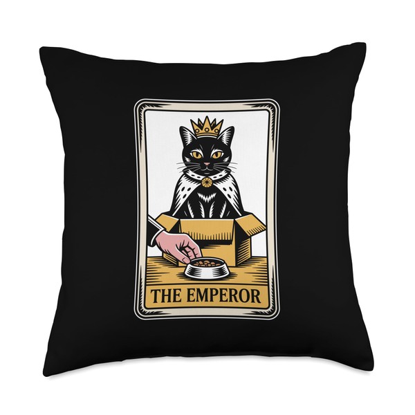 The Emperor Tarot Card Cat In Box Food Bowl Funny