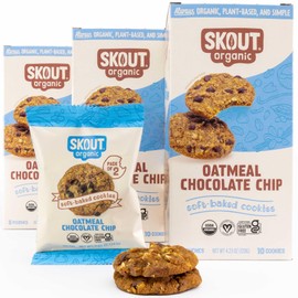 Skout Organic Oatmeal Chocolate Soft Baked Cookies (3 Pack) | Soft Baked Cookies | Plant-Based | Vegan | Gluten, Dairy, & Soy Free