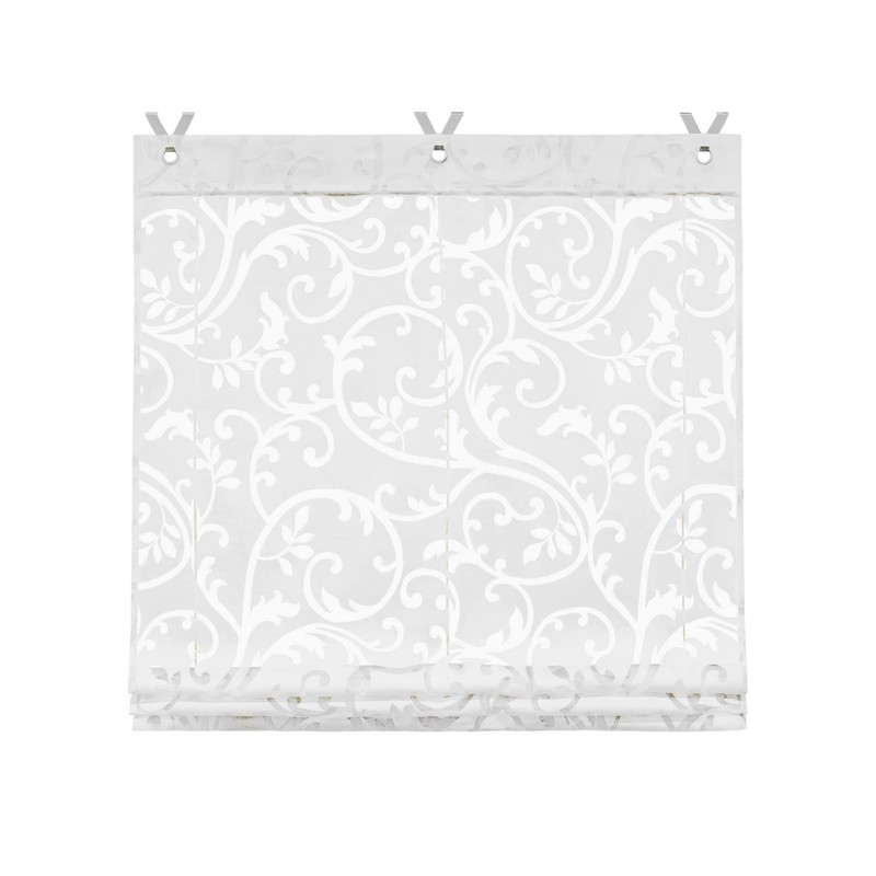 SCHOAL Roman Blind No Drilling Required Burnout Curtains Transparent Eyelet