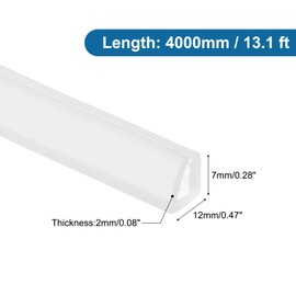 PATIKIL U Channel Edging Trim, 13.1 ft Sheet Metal Edge Guard Protector Rubber Edge Trim Air Sealed Seal Strip for Panels Car Doors Steel Plates Table Corners,0.47" Wx0.08 T0.28 H,Clear