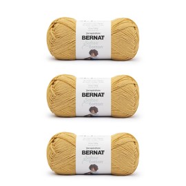 Bernat Softee - Hilo dorado de algodón - Paquete de 3 unidades de 120 g/4.25 oz - Nylon - 3 DK (ligero) - 254 yardas - Tejer, ganchillo y manualidades