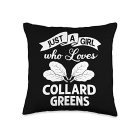 Collard Greens Recipe Plants Seasoning Vegatables Kale Throw Pillow