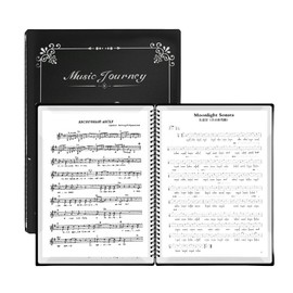 Pokmill Music File 30 Sheets A4 Writing Band File, Music Score Holder, Music Note Notebook, Both Sides Display and Non-Reflective, Vertical Insertion, Waterproof, Moisture-Proof, Oakishiko, Music