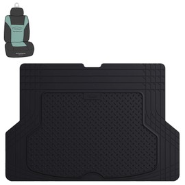 FH Group F16406 Premium Trimmable Rubber Cargo Mat (Black) with Gift- Universal Fit for Cars Trucks and SUVs