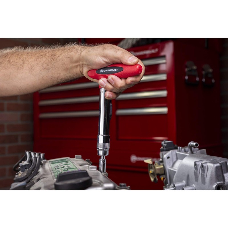 Powerbuilt 1/4 inch Drive Ratcheting T-Handle Torque Wrench, 20-100 in.