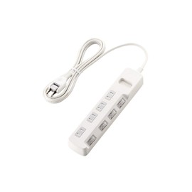 エレコム 電源タップ 雷ガード 個別スイッチ ほこりシャッター付 4個口 2.5m ホワイト T-K6A-2425WH