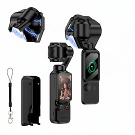 MARR Pocket 4 Cover Case Accessories Gimbal Flip Protective Cover Lens Protector Cap Holds 3 Filters for DJI Osmo Pocket 4 Combo (Black)