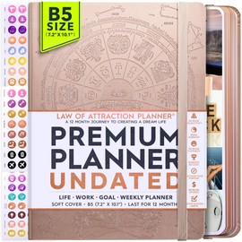 Life Planner - Undated Deluxe Weekly, Monthly Planner, a 12 Month Journey to Increase Productivity | Life Organizer, Gratitude Journal, Agenda Planner, To Do List, Gift Box & Stickers - Start Anytime