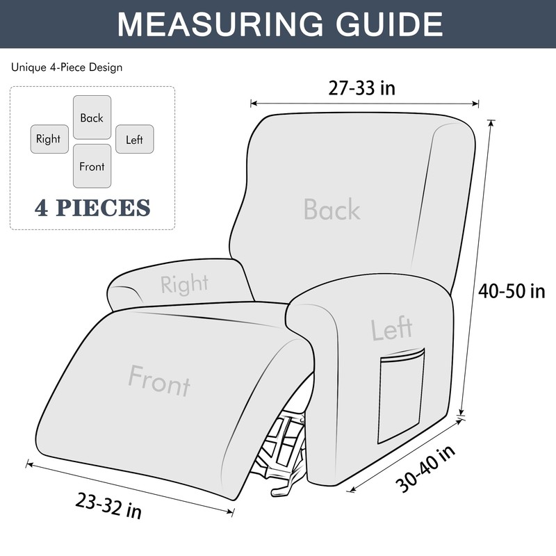 Funda elástica para sillón reclinable, 4 piezas, funda gruesa para