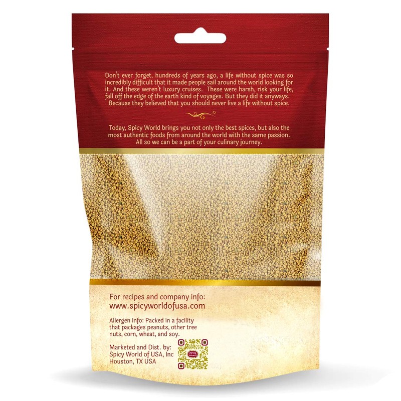 Spicy World Fenugreek Seeds (Methi) 7 Ounce Bag - All