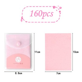 Lotsdonxia 160 Sheets Oil Control Blotting Paper Portable Natural Absorbent Paper for Men and Women Pink Rose Fragrances