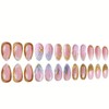 Press on Nails Almond Fake Nails Short Gradient False Nails