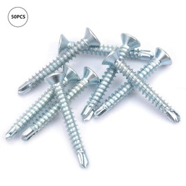 Screws Drilling End Screw Set Countersunk Self Drilling Self Tapping 50 Pieces M4.2 Metal Screws for Sheet Metal Mounting