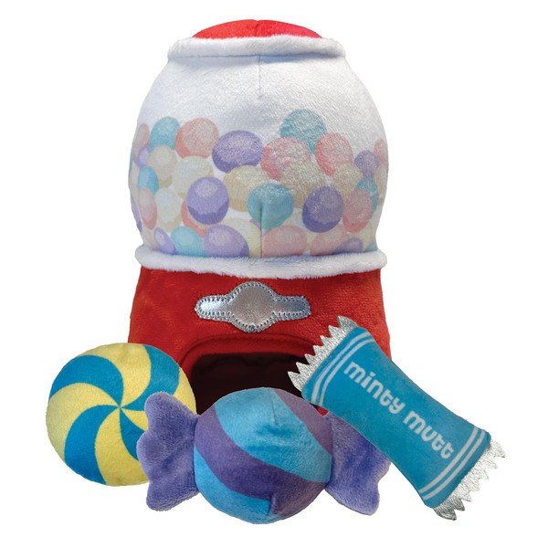 fouFIT Hide n Seek Burrow Plush Nosework Dog Toy, Gumball