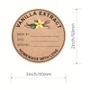 Vanilla Extract Sticker,2 inch 300pcs Round Vanilla Extract Sticker for