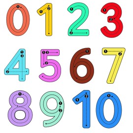 44 Pcs Colorful Bulletin Board Numbers Cutout Bulletin Board Letters Numbers Stroke Order Cutouts for White Board and Colorful Classroom Decor(3x4 Inch)