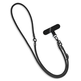 3-in-1 Phone Lanyard, Anti Theft Phone Strap, Wrist Strap Multifuctional Patch Lanyards Compatible with Most Smartphones(Black)