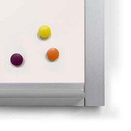 32"T x 45.5"W Optima RITEPLUS Dry Erase Boards for Offices and Classrooms, Magnetic Receptive 1/4" Thick Porcelain Steel Whiteboard, Mitered Anodized Aluminum Frame, Full-Length Tray, Made in the USA