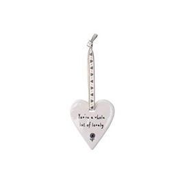 CGB Giftware | Hanging Heart Ornament | Sign Plaque | Ceramic | 'You're A Whole Lot Of Lovely' | Gift for Birthday Christmas Valentines Mother's Day | GB01450G
