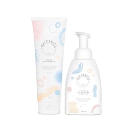 OH! GANICS Pack de Crema Hidratante Para Bebés de 250 gr Nutrición Suavidad y Cuidado para la Piel Delicada y Shampoo & Gel de Ducha en Espuma para Li