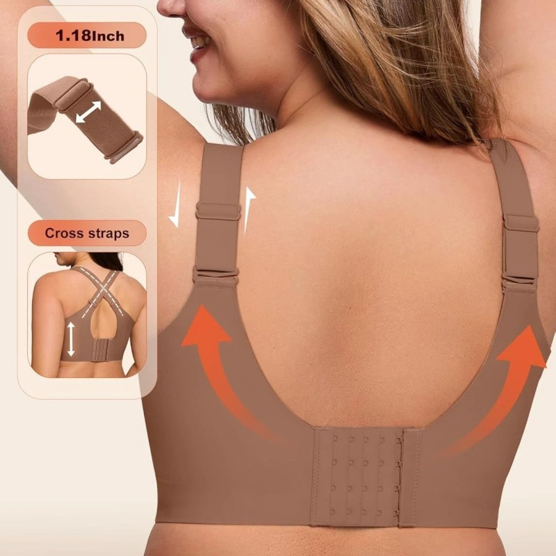 Plus Size Seamless Bra Wireless Anti Sagging Daily Full CoverageColor: