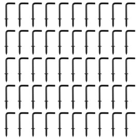 UFURMATE Screw Hooks, 50 Pieces 7/8" L Shaped Hooks Screw In Right Angle Hooks Self Tapping Screw Hooks for Indoor Outdoor Black