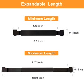 Griddle Spatula Holder, 10.2 Inch Adjustable Stainless Steel Barbecue Grill Tool Rack Accessories for Blackstone Flat Top Griddle, Camp Chef, Royal Gourmet(2 Pack/Black)