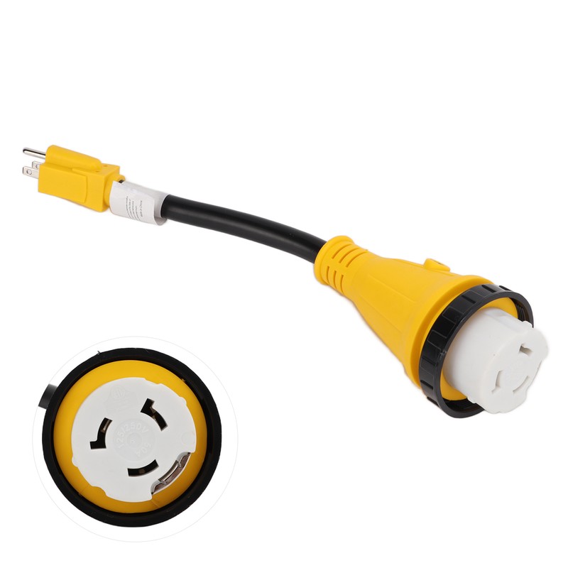 RV Plug Adapter Twisting Locking Receptacle Easily Carry Safety 15A