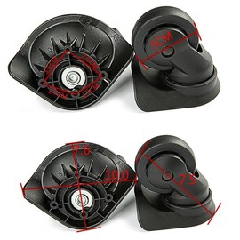 Alomejor 2pcs A52 Travel Suitcase Wheel Trolley Wheel Luggage Wheel Mute Single Row Wheel Replacement Universal Wheel Caster