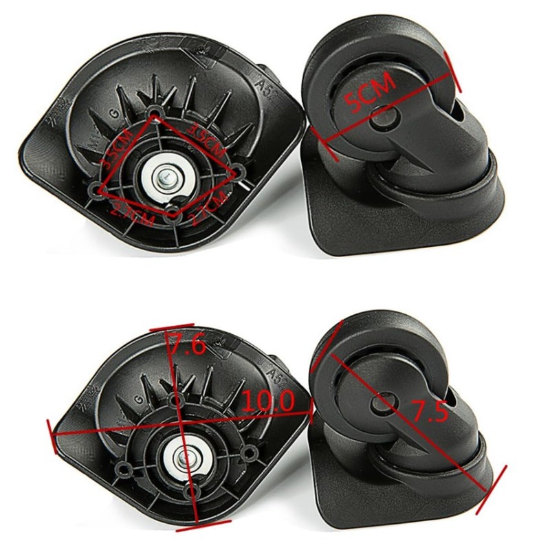 Alomejor 2pcs A52 Travel Suitcase Wheel Trolley Wheel Luggage Wheel