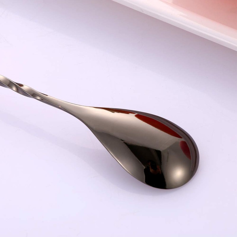 Long Handle Spiral Bar Spoon Stainless Steel Bartender Mixing Spoon