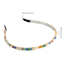 scicent Hair Accessories for Women 3 Pieces Headband for Washing Face Embellished Crystal Head Band Fashion Thin Rhinestone Headband Glitter Non-Slip Hairbands for Makeup Hair Hoops - 27906