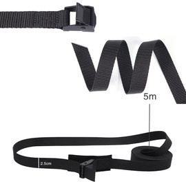 Lashing Straps Black Tension Strap 5M Adjustable Ratchet Tension Strap with Cam Buckles for Bike Hand Truck Motorcycle Truck Kayaks Luggage Hitch 2 Packs