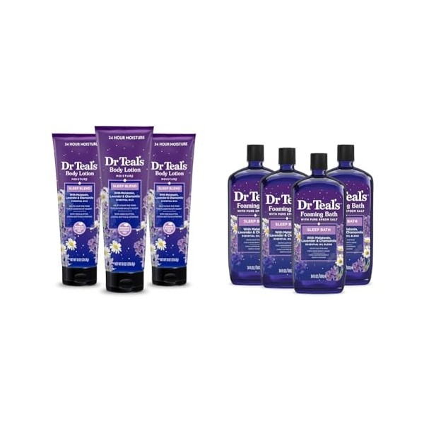 Dr Teal's Sleep Body Lotion, 24-Hour Moisture, with Melatonin, Lavender