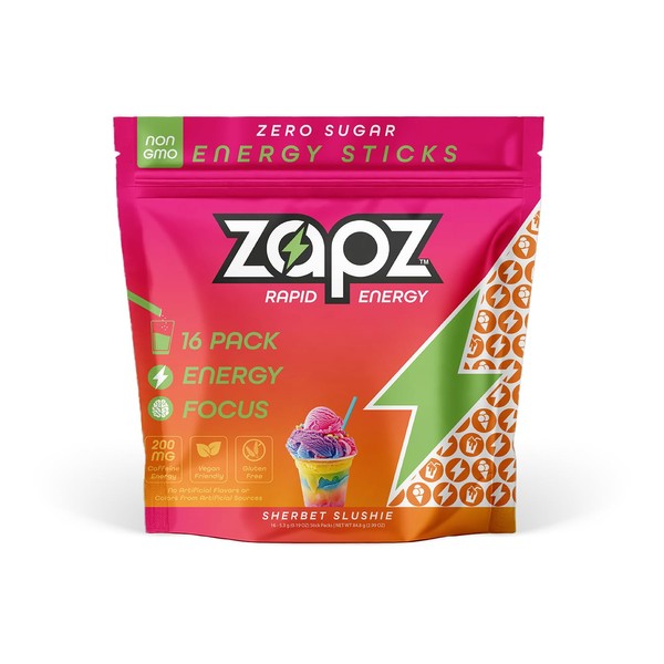ZAPZ Caffeine, Vitamin, and Nootropic Energy and Focus Stick Packs