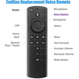 Replacement Voice Remote (2rd Gen) with Voice Function fit for AMZ Smart TVs Stick (4K/Lite/Cube/4K Max Stick), and fit for Smart TVs Cube(1st Gen and Later), Insignia/Pioneer smart TV