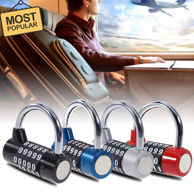 4/5-digit combination padlock, combination lock, resettable for school, gym, case,