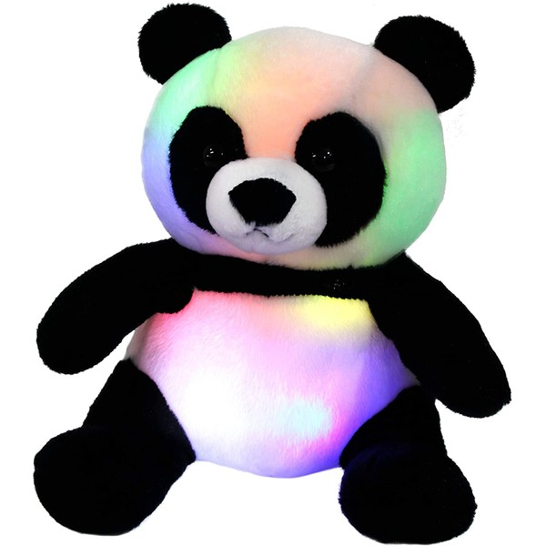 WEWILL LED Panda Stuffed Animal Glow Soft Plush Toys Light up in Dark Bedtime Companion Birthday Gift for Kids on Christmas Festival Occasions, 11.5 inch