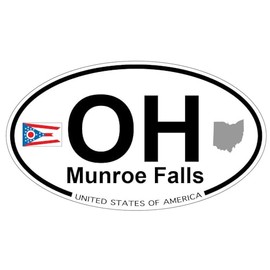 US Decal, Inc. Munroe Falls, Ohio Oval Sticker with State Flag
