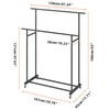 Calmootey Double Rod Clothing Garment Rack,Rolling Hanging Clothes Rack,Portable Clothes