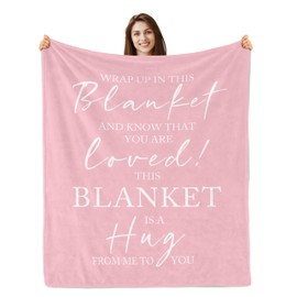 Butonus Birthday Inspirational Gifts for Women,Thinking of You/Miss You Gifts for Women,Hug Blanket for Woman,Pink Blankets 60"x50"