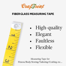 CrafTreat 3-Pack Tape Measure – Dual-Sided Standard & Metric Scales, Soft Flexible Ruler for Body Measurements & Tailoring, 60in/150cm