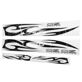 Car Body Sticker Flame Decals Waterproof Strong Adhesive Stylish Decor Universal Black 3pcs