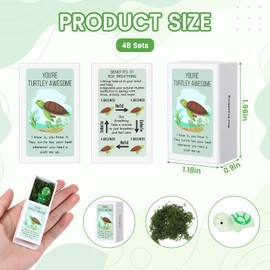 48 Sets Teacher Appreciation Gifts in Bulk, Inspirational Thank You Volunteer Staff Employee Nurse Week Appreciation Gifts Bulk for Coworkers, Turtle Pocket Hug Token with Artificial Moss Boxes