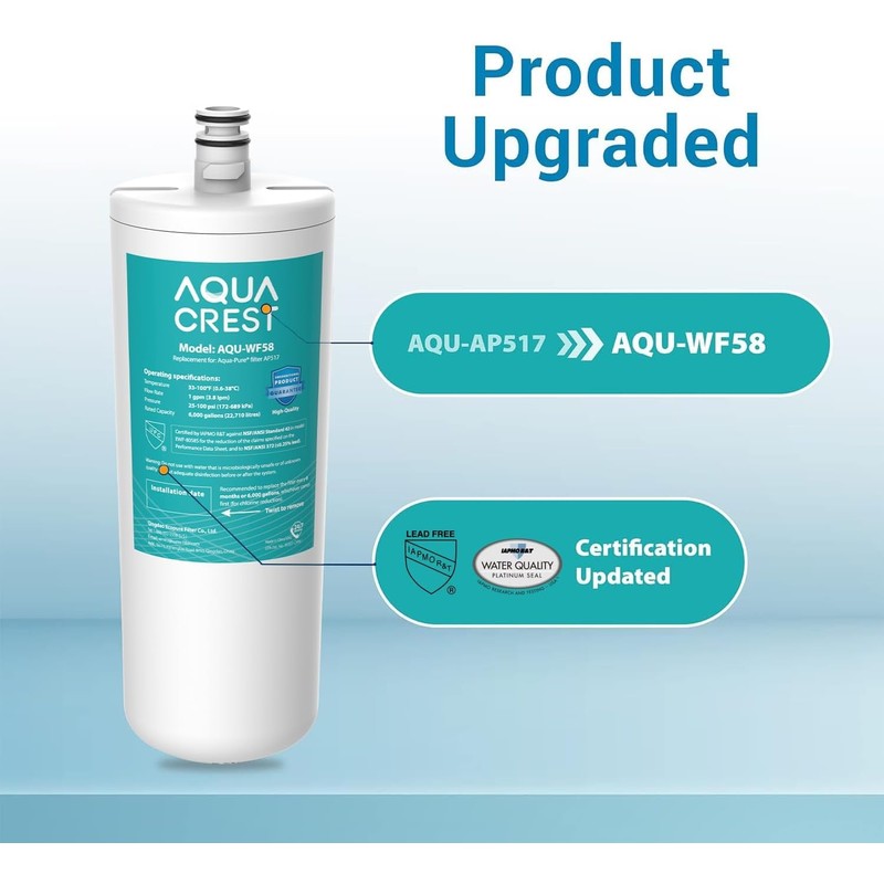 AQUACREST AP517 Under Sink Water Filter, Replacement for Aqua-Pure AP517,