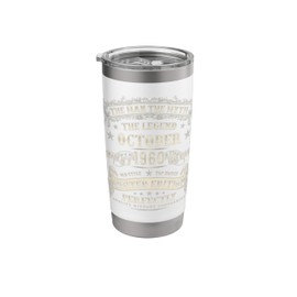 October 1960 65th Birthday 65 Year old Bday Gifts For Men Stainless Steel Insulated Tumbler