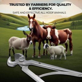 25cm Hoof Pliers for Hoof Forges - Chrome Vanadium Steel with Preloaded Spring, Precision Hand Aligned Blades, Ideal for Trimming the Hooves of Foals, Shetland Ponies, Miniature Schnauzer Ponies