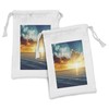Ambesonne Ocean Fabric Pouch Set of 2, Majestic Sunset over