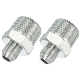 PATIKIL Hex Reducing Nipple Connectors Pipe Adapter 3/4" Male 37° Flare JIC x 1" Male NPT, 2 Pack Pipe Fitting Reducer Nipple Adapter Plated Steel Hydraulic Fitting